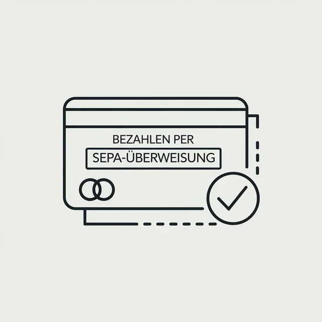Zahlungssymbol SEPA-Ăberweisung Icon fĂŒr Zen VIVO IPTV kaufen in Deutschland, minimales flaches Vektordesign